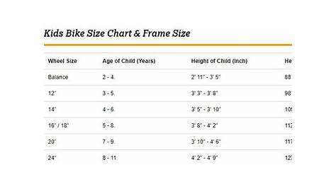 Kids Bike Size Guide | Kids Bike Size Charts | Halfords