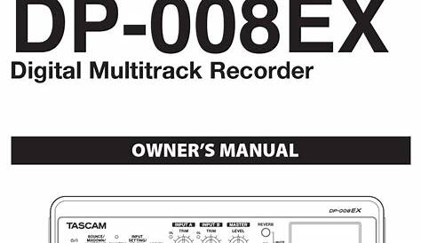 TASCAM DP-008EX OWNER'S MANUAL Pdf Download | ManualsLib