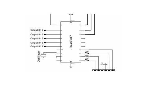 Circuit diagram of the PS2 controller to PIC microcontroller interface