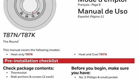 HONEYWELL HOME T87N OWNER'S MANUAL Pdf Download | ManualsLib