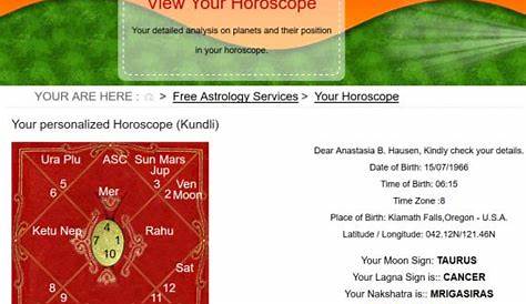 free vedic astrological chart