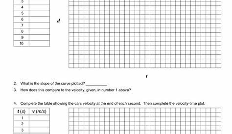graphing motion worksheet 1 answers