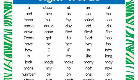 fry word lists by grade level