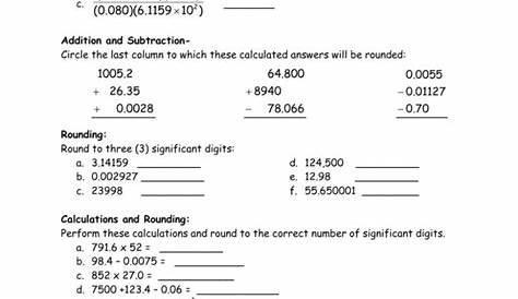 Significant Digits Worksheet 2
