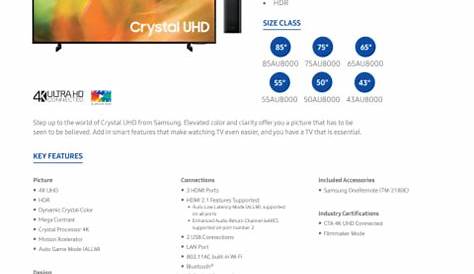 Samsung 43" Class 4K Crystal UHD (2160p) LED Smart TV with HDR
