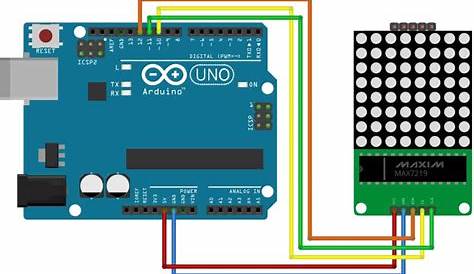 8x8 LED Matrix MAX7219 with Arduino Circuit & Code