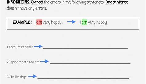grammar corrections worksheet