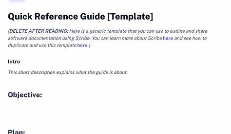 5240 Quick Reference Guide Template