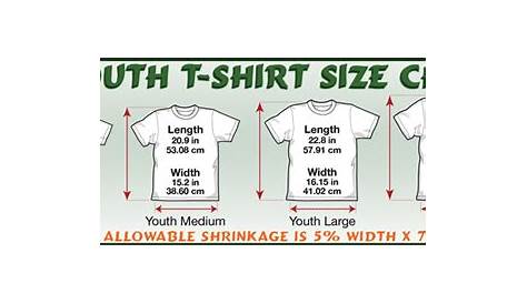 youth medium t shirt size chart