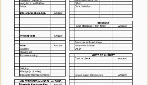 small business tax deduction worksheets