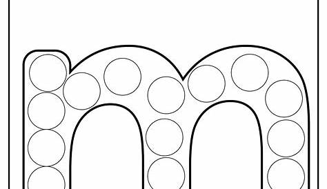 Letter M "10 free Dot Markers coloring pages"