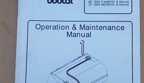 Bobcat Sweeper 54" 60" 72" Operators Manual - Used - SPS Parts