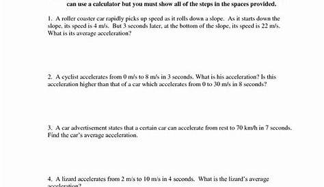 Acceleration Worksheet with Answers Best Of 6 Best Of Net force and