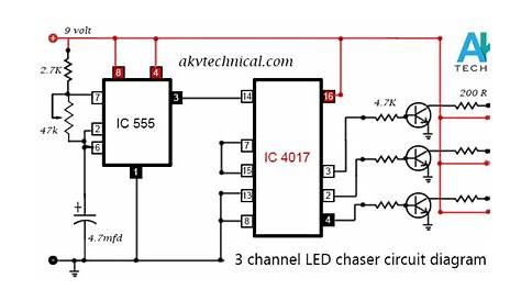 led chaser light circuit diagram