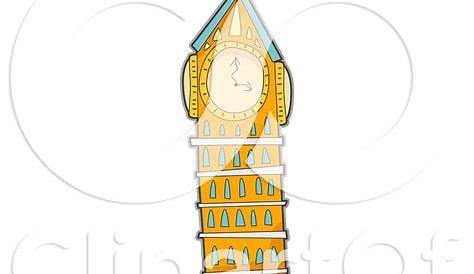 Clipart of a Clock Tower - Royalty Free Vector Illustration by BNP
