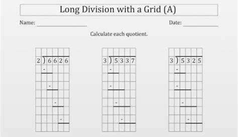 long division with a grid