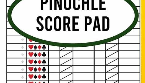 Pinochle Score Pad : Book of 120 Score Sheet Pages For Pinochle