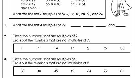 Factors And Multiples, Common Multiples, Free Math Worksheets