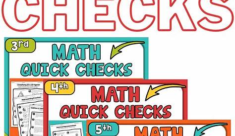 If you teach 3rd-5th grade, these math quick checks will allow you to