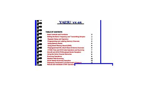 Yaesu VX-6R Nifty Quick Reference Guide, VX-6 VX6 VX6R | eBay
