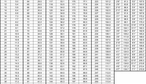 Download Height And Weight Conversion Chart Templates for Free