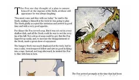Aesop's The Fox and the Stork - Literature Comprehension Set