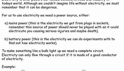 electrical power worksheet with answers pdf