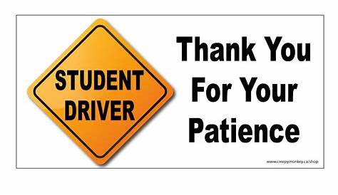 student driver sign printable