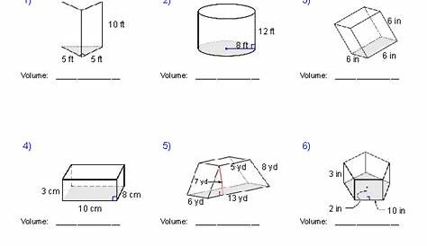 volume prisms and cylinders worksheet