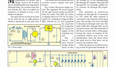 4 Player Quiz Buzzer Circuit Diagram