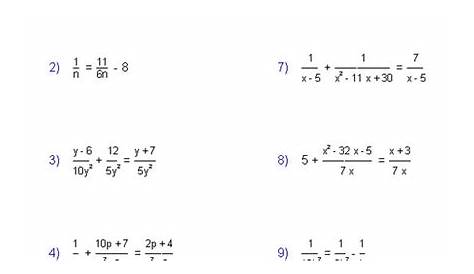 Rational Expressions Worksheets Algebra 2 Worksheets | Math-Aids.Com