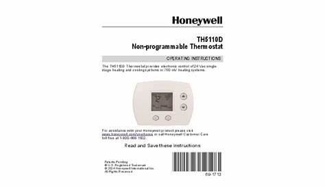 honeywell non programmable thermostat manual