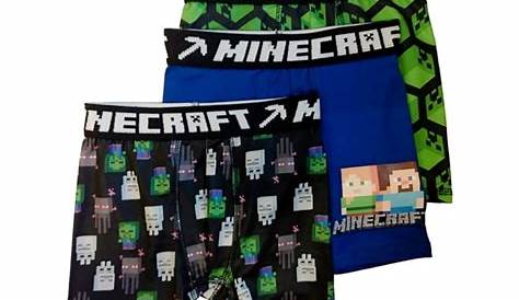 Boys 3pc Minecraft Boxer Briefs Mine Craft Video Game Boxer Shorts Set