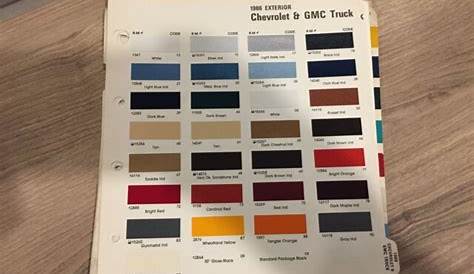 1986. GMC. CHEVROLET. TRUCK PAINT CHIP CHART ORIGINAL | eBay