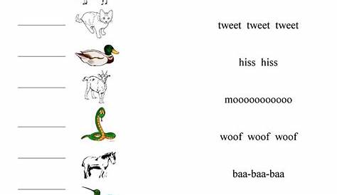 Animal Sounds Printable Worksheets - Printable Worksheets