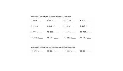 rounding worksheets 6th grade