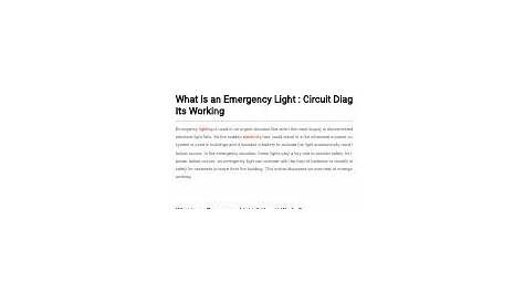 circuit diagram of emergency light project