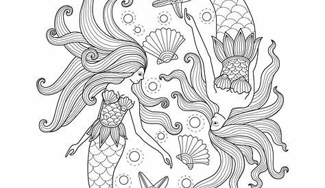 Free Printable Mermaid Coloring Pages for Kids - Art Hearty