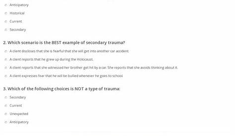 Quiz & Worksheet - Types of Psychological Trauma | Study.com
