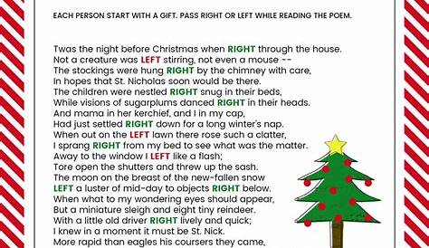 The Left Right Christmas Game {With Story + Print}| Lil' Luna