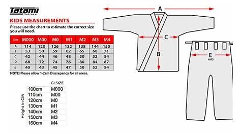 elite jiu jitsu gi size chart