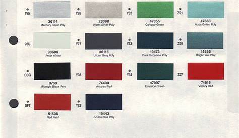 Ppg Automotive Paint Colors Chart - Paint Color Ideas