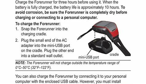Getting started, Charging the battery | Garmin Forerunner 305 User