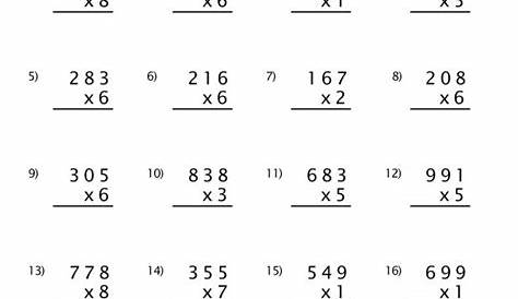 blank multiplication worksheet 4th grade