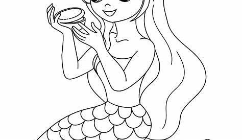 Mermaid Printable Coloring Sheet