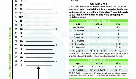 printable foot measurement chart