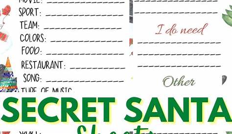 secret santa free printable