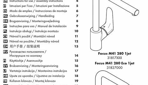 HANS GROHE 31817 SERIES INSTRUCTIONS FOR USE MANUAL Pdf Download