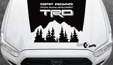 Tacoma TRD TOYOTA Mountains Forest Off Road Hood Decals Stickers for