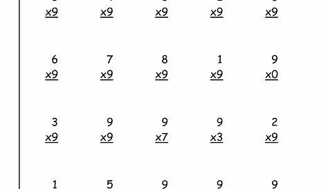 Multiplication Worksheets 9 Tables – PrintableMultiplication.com